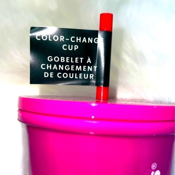 Starbucks 2021 Holiday Color Changing Pink Poinsettia Floral 24OZ Venti Tumbler - Picture 6 of 7